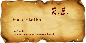 Ress Etelka névjegykártya